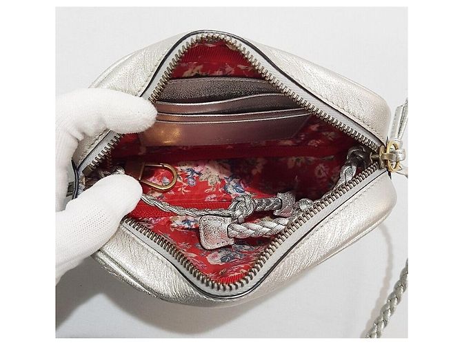 Gucci Borsa a tracolla trapuntata Ophidia Metallic Silver Argento - vista 8