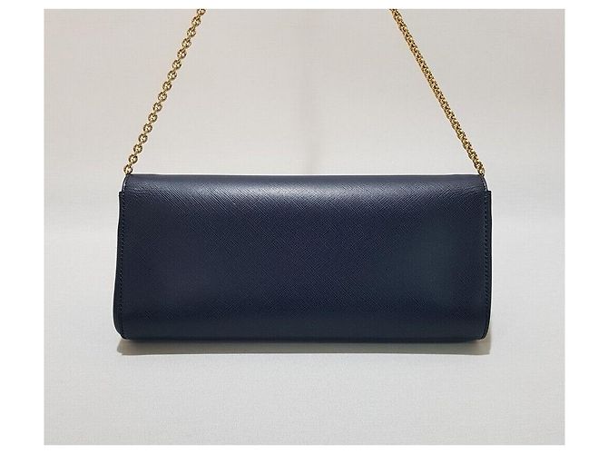 Salvatore Ferragamo Borsa a tracolla con catena Clutch in Navy Blu - vista 5
