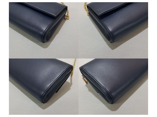 Salvatore Ferragamo Borsa a tracolla con catena Clutch in Navy Blu - vista 7
