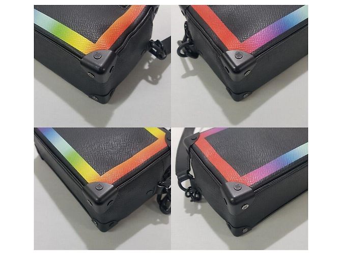 Louis Vuitton Mini borsa a tracolla Soft Trunk Taiga Rainbow Argento - vista 7