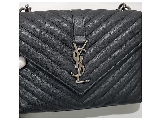 Saint Laurent Borsa a Spalla Monogram College Medium Nero - vista 3
