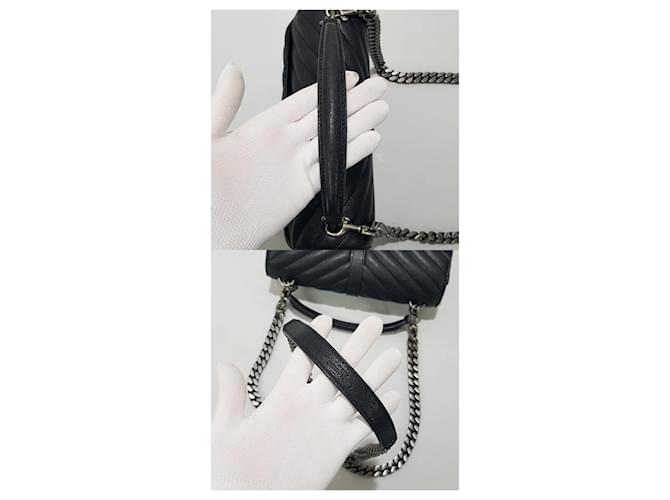 Saint Laurent Borsa a Spalla Monogram College Medium Nero - vista 6