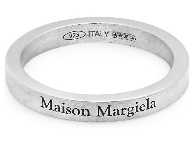 Maison Martin Margiela Anello in argento con logo inciso - vista 2
