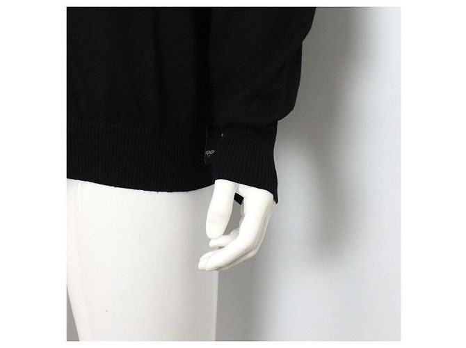 Fendi Strickpullover für Herren mit FF-Logo Schwarz - Ansicht 3