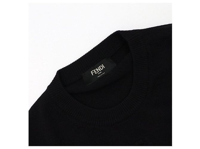 Fendi Strickpullover für Herren mit FF-Logo Schwarz - Ansicht 5