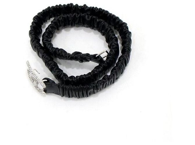 Chanel Black Lambskin Crystal CC Waist Belt - view 2