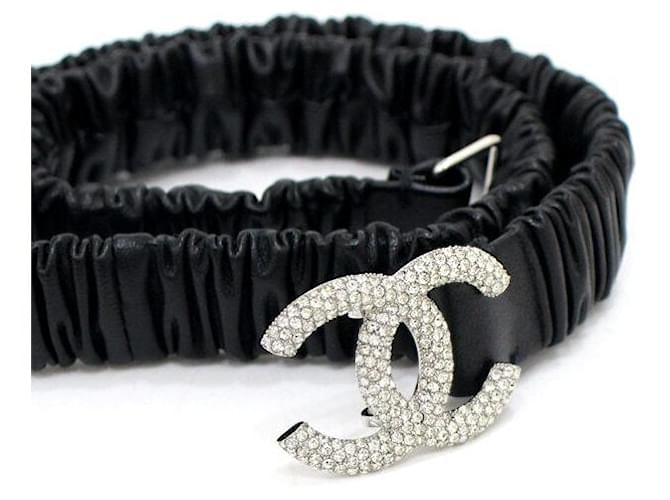 Chanel Black Lambskin Crystal CC Waist Belt - view 3