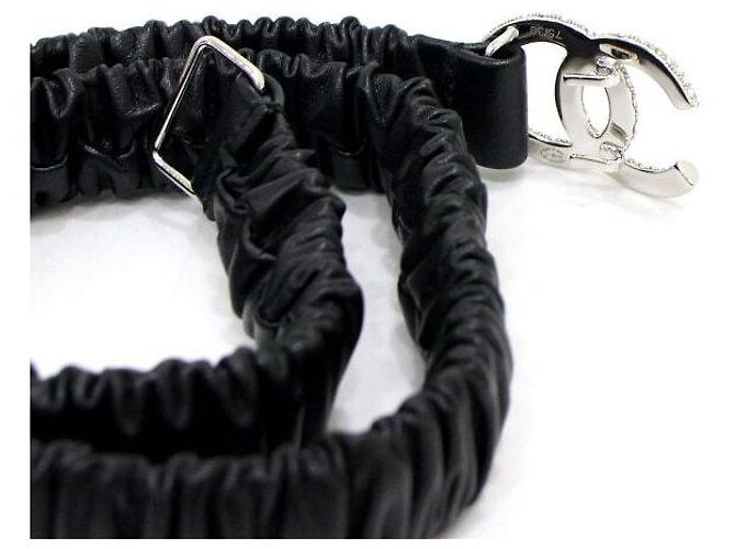 Chanel Black Lambskin Crystal CC Waist Belt - view 4