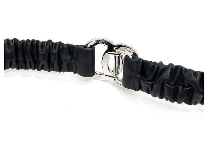 Chanel Black Lambskin Crystal CC Waist Belt - view 6