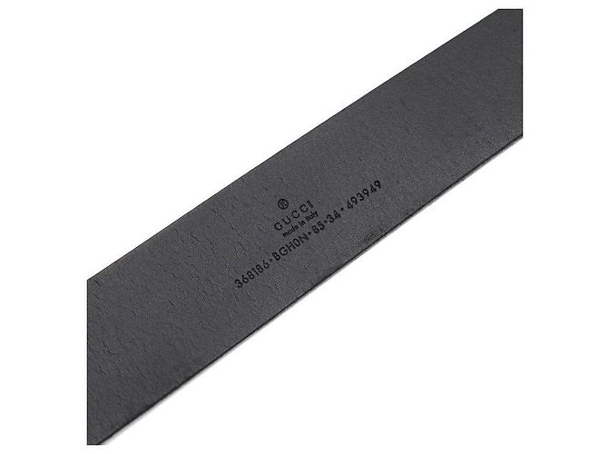Gucci Cinturón para hombre de cuero negro con logotipo entrelazado - vista 5