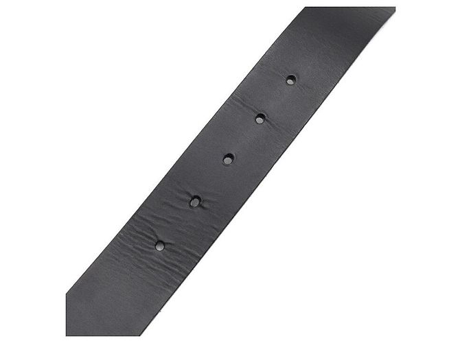 Gucci Cinturón para hombre de cuero negro con logotipo entrelazado - vista 6