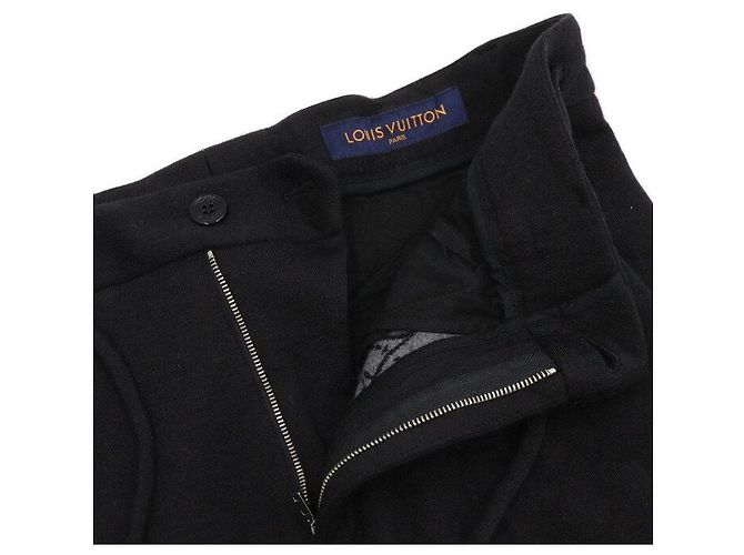 Louis Vuitton Pantaloni in lana e cotone neri Nero - vista 5