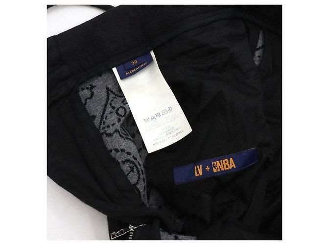 Louis Vuitton Pantaloni in lana e cotone neri Nero - vista 7