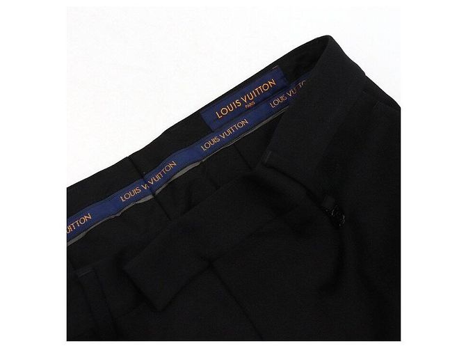 Louis Vuitton Pantaloni con zip in lana e cotone neri per uomo Nero - vista 5