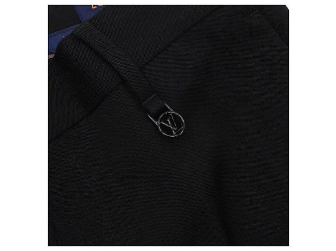 Louis Vuitton Pantaloni con zip in lana e cotone neri per uomo Nero - vista 6
