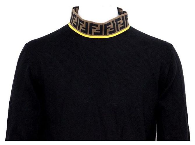 Fendi Vertigo Strickpullover mit Rollkragen und Muster für Herren Schwarz - Ansicht 2
