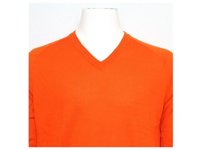 Louis Vuitton Klassisches V-Ausschnitt Strick-T-Shirt für Herren in Orange - Ansicht 2