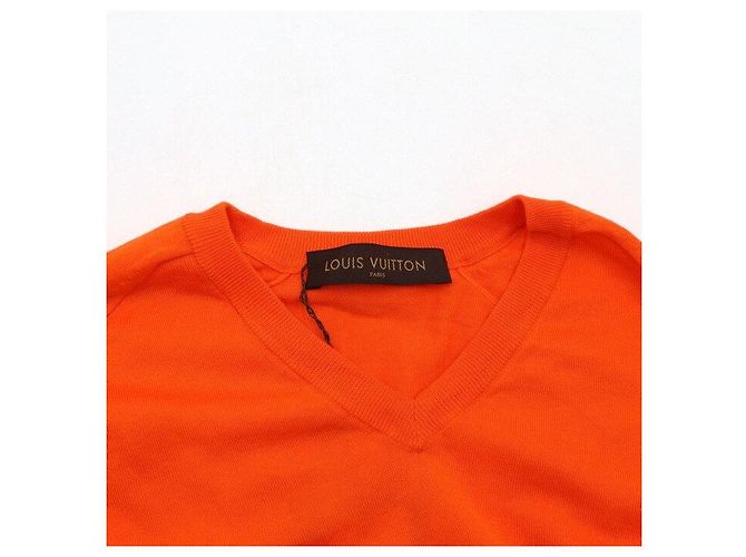 Louis Vuitton Klassisches V-Ausschnitt Strick-T-Shirt für Herren in Orange - Ansicht 5