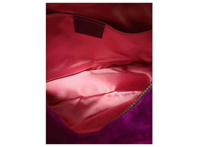 Gucci Piccola borsa a tracolla GG Marmont in velluto trapuntato viola Porpora - vista 5