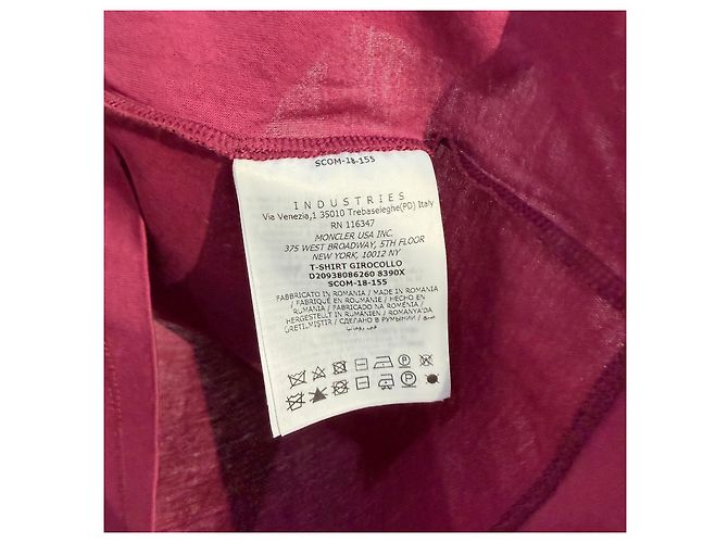 Moncler Kurzärmeliges T-Shirt mit Samtpatch Rot - Ansicht 4
