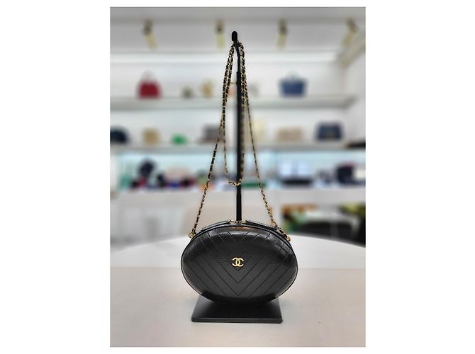 Chanel Borsa Rotonda Borsa Cilindrica Borsa da Sera a Tracolla SKU Nero - vista 9