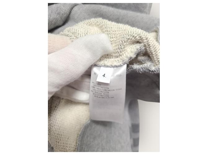 Thom Browne Gestrickter Kapuzenpullover mit hellgrauen Streifen Braun - Ansicht 5