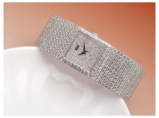 Piaget Protocol Unisex-Damenuhr Weißgold Aftersetting Voll Diamant - Ansicht 19
