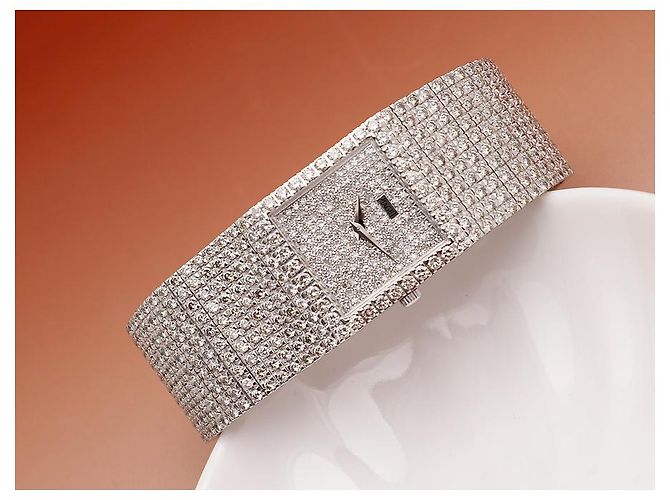 Piaget Protocol Unisex-Damenuhr Weißgold Aftersetting Voll Diamant - Ansicht 20