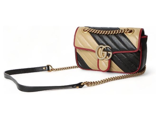 Gucci Borsa a tracolla mini GG Marmont trapuntata Multicolore - vista 3