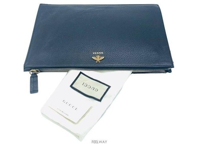 Gucci Clutch Animalier Blu - vista 5