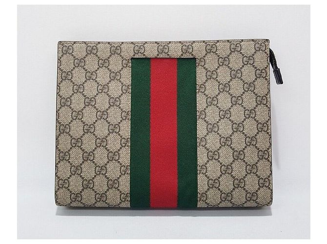 Gucci Clutch GG Supreme Ophidia Web Canvas - vista 2