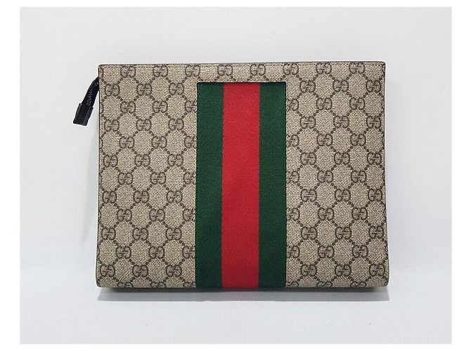 Gucci Clutch GG Supreme Ophidia Web Canvas - vista 4