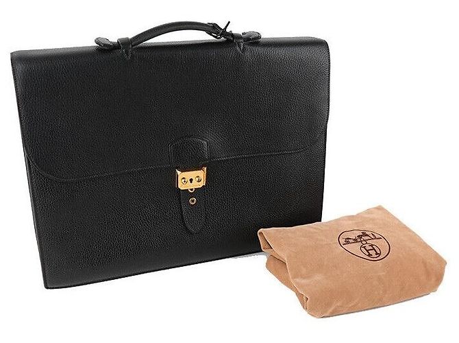 Hermès Sakadepeche Nero con Accenti Dorati - vista 8