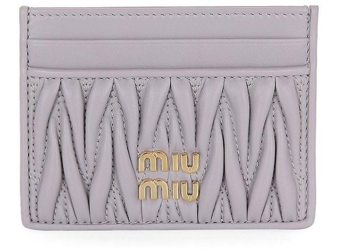 Miu Miu Kartenetui aus Lammleder Silber - Ansicht 2