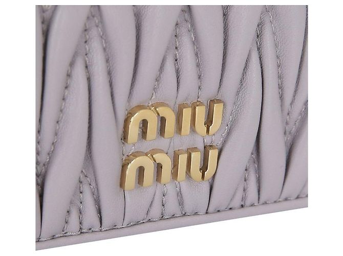 Miu Miu Kartenetui aus Lammleder Silber - Ansicht 5