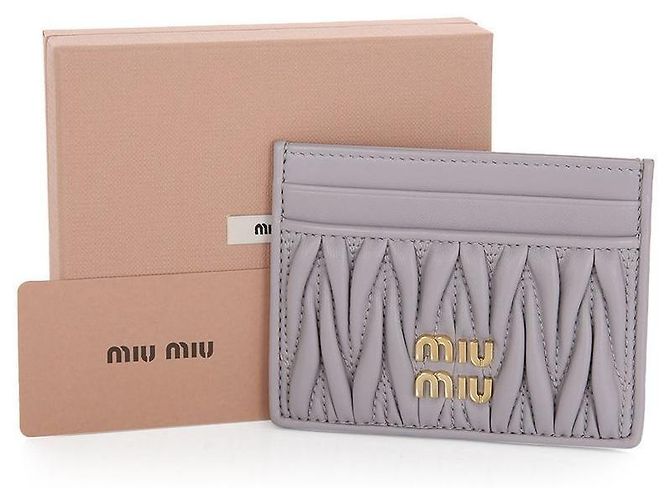 Miu Miu Kartenetui aus Lammleder Silber - Ansicht 7