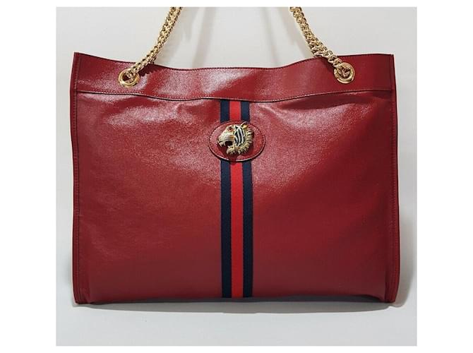 Gucci Borsa Shopper Tiger Web Raza Rosso - vista 2