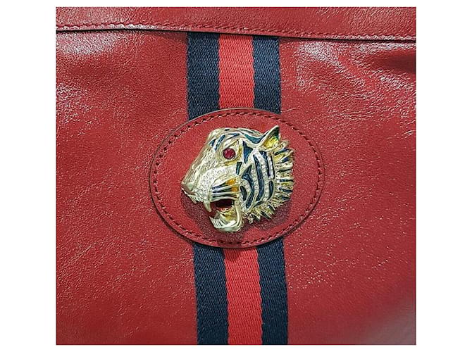 Gucci Borsa Shopper Tiger Web Raza Rosso - vista 3