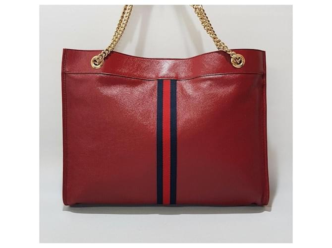 Gucci Borsa Shopper Tiger Web Raza Rosso - vista 5