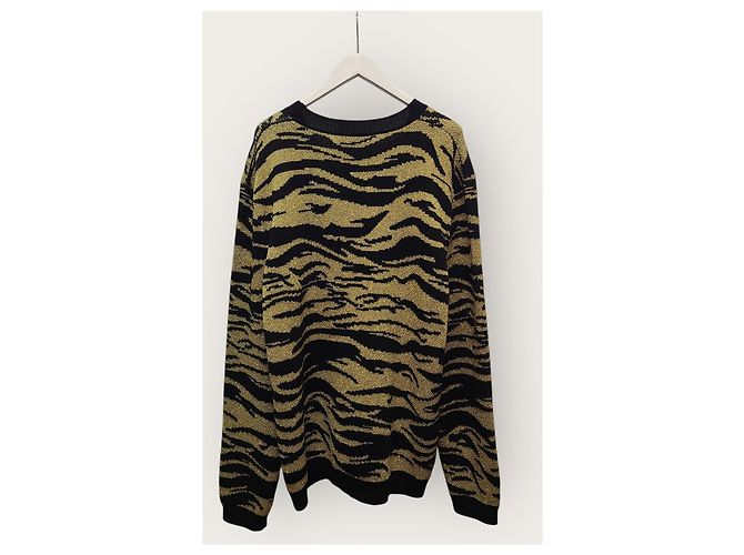 Gucci Kollektion Rundstrickpullover mit schwarzem Intarsia-Jaguar-Muster - Ansicht 3