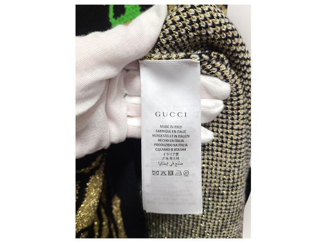 Gucci Kollektion Rundstrickpullover mit schwarzem Intarsia-Jaguar-Muster - Ansicht 4