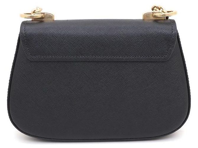 Prada Borsa a tracolla e borsa crossbody in Saffiano con logo dorato Nero - vista 3