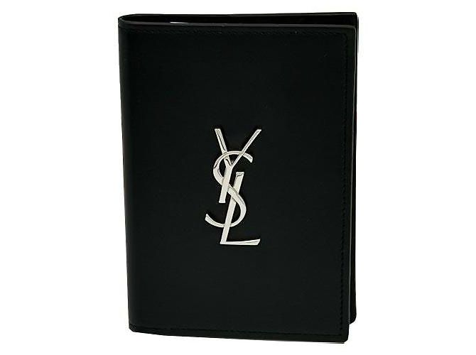 Saint Laurent Portapassaporto in pelle di vitello nera Nero - vista 2