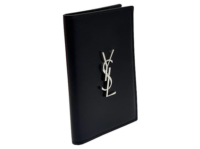 Saint Laurent Portapassaporto in pelle di vitello nera Nero - vista 4