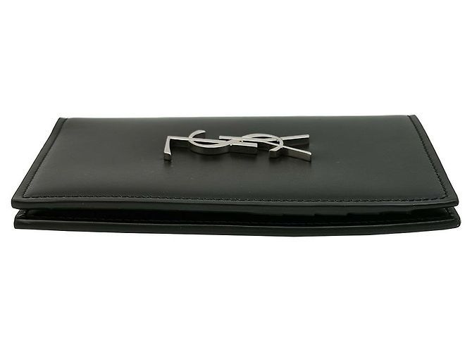 Saint Laurent Portapassaporto in pelle di vitello nera Nero - vista 7