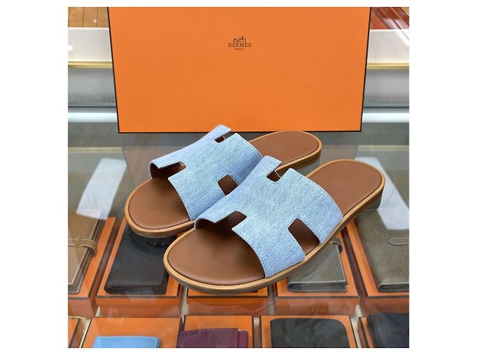 Hermès Sandalias y chanclas Izmir para hombre en denim Multicolor - vista 2