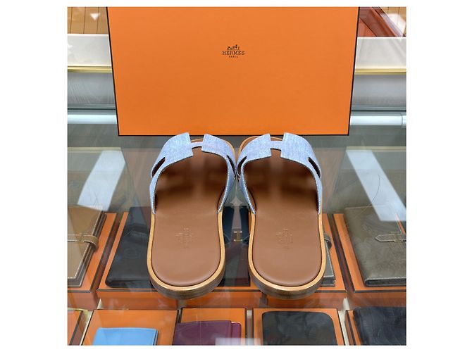 Hermès Sandalias y chanclas Izmir para hombre en denim Multicolor - vista 5