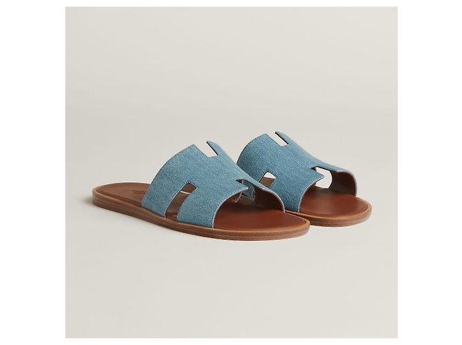 Hermès Sandalias y chanclas Izmir para hombre en denim Multicolor - vista 9