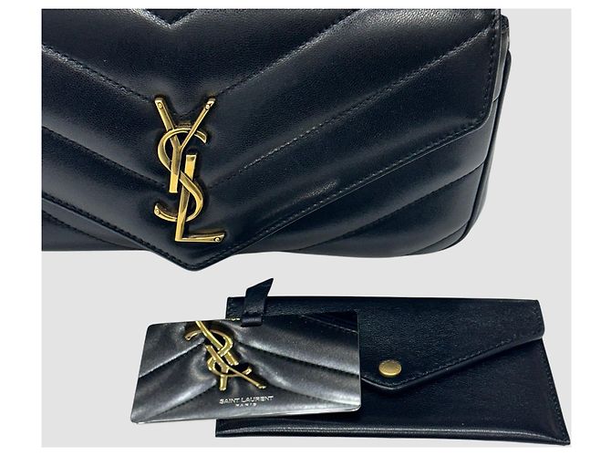 Saint Laurent Piccola borsa a tracolla con catena Lulu Nera Nero - vista 11