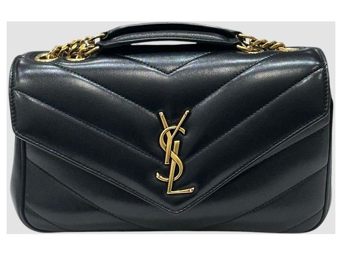 Saint Laurent Piccola borsa a tracolla con catena Lulu Nera Nero - vista 2